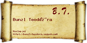 Bunzl Teodóra névjegykártya